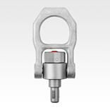 Threaded hoist pin, self-locking, stainless steel with rotating shackle