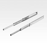 Stainless steel telescopic slides for side mounting, over-extension, load capacity up to 90 kg