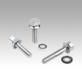 Stainless steel hexagon head bolts with collar and seal and shim washer for Hygienic USIT® set