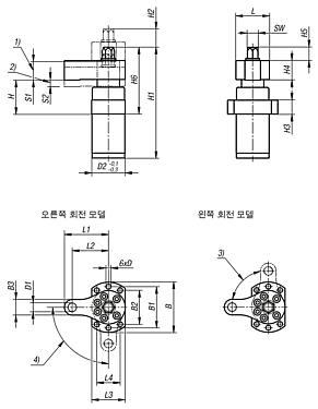 스윙 래치 클램프 헤비 플랜지가 있는 확장된 클램핑 거리 자동화 기능