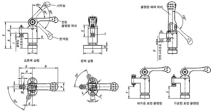 미니 스윙 래치 클램프, 캠 레버 있음