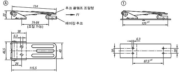패스너 조절형 - 숨김형 나사 드릴 홀 타입 A