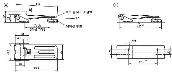 패스너 조절형 - 숨김형 나사 드릴 홀 타입 C