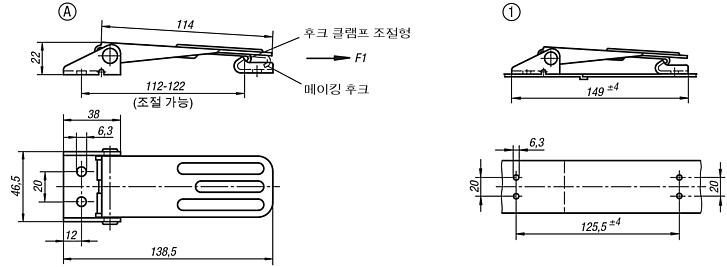 패스너 조절형 - 안전형 나사 드릴 홀 타입 A