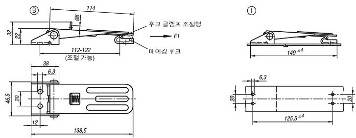 패스너 조절형 - 안전형 나사 드릴 홀 타입 C