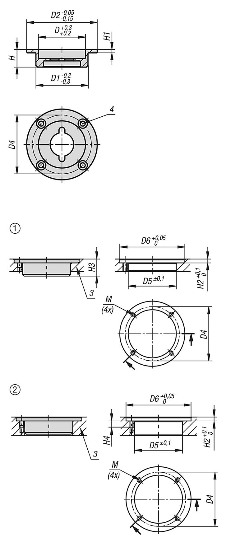 Clamping plate, stainless steel for quarter-turn clamp lock with recessed grip