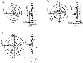 Spoked handwheels, sheet stainless steel
