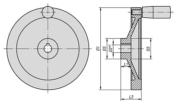 Handwheels disc aluminium