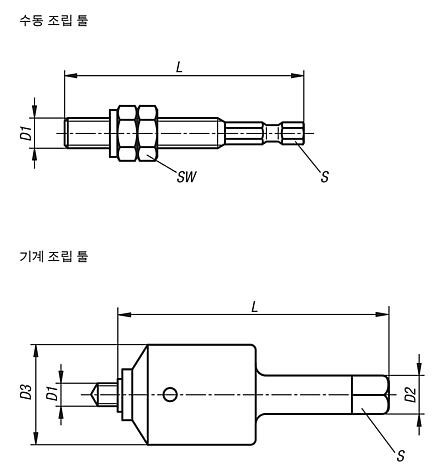 셀프 태핑 나사 인써트용
조립 툴