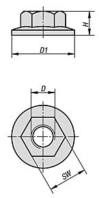 플랜지가 있는 육각 너트