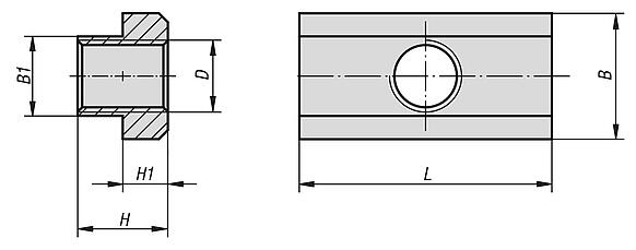 T-슬롯용 너트 긴 디자인