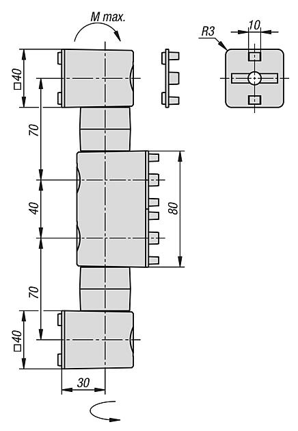 이중 마찰 조인트 40/80/40 타입 B