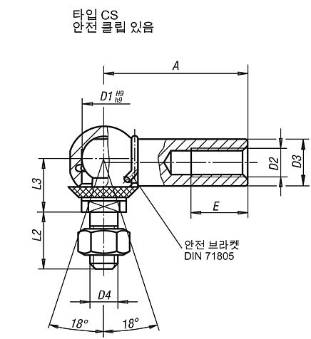 스테인레스 앵글 조인트 , 씰링 캡이 있는 DIN 71802 타입 CS와 비슷
