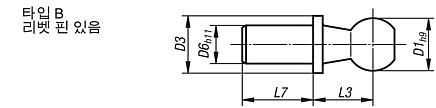 앵글 조인트 DIN 71803 볼 스러스트 핀 타입 B