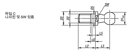 앵글 조인트 DIN 71803 볼 스러스트 핀 타입 C