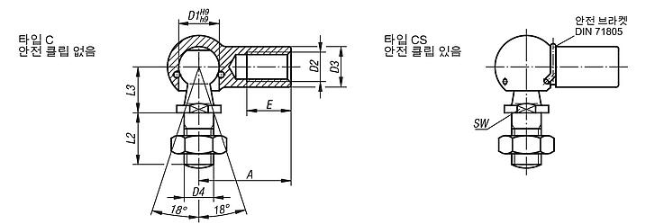 앵글 조인트 DIN 71802