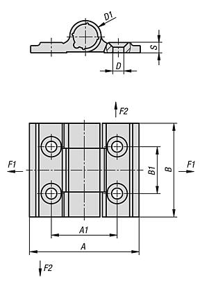 스프링 힌지, 알루미늄 프로파일 클램핑 스프링 힌지 0.50Nm