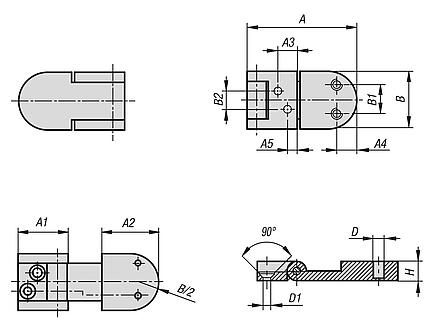Hinges, stainless steel