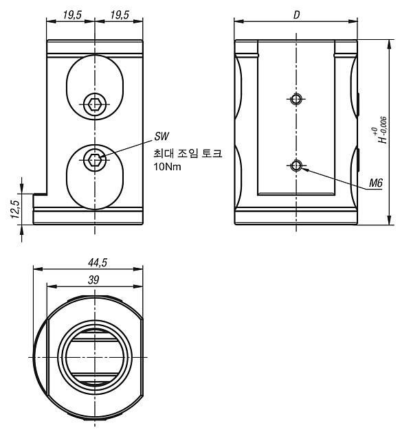 UNILOCK 5축 기본 모듈, 이중 클램핑 시스템 크기 50mm