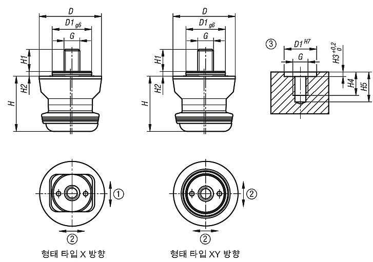 UNILOCK 보정 클램핑 핀 
시스템 크기 80 mm