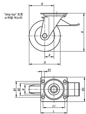 "stop top" 포함 스위벨 캐스터