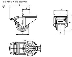 강판 스위벨 캐스터 컴팩트 모델, 타입 D