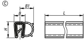 모서리 보호 프로파일, 와이어 로프 내장형, 타입 C