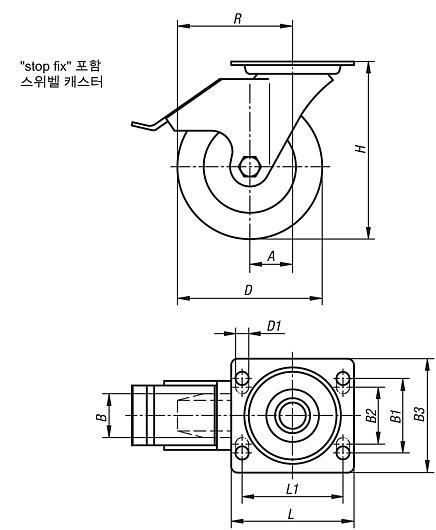 "stop fix" 포함 스위벨 캐스터 