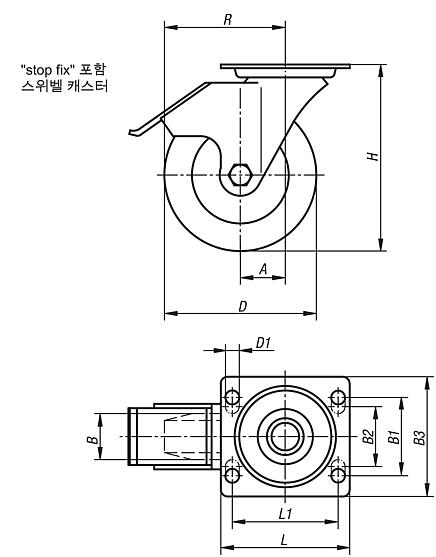 "stop fix" 포함 스위벨 캐스터