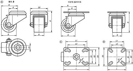 강판 스위벨 캐스터 컴팩트 모델